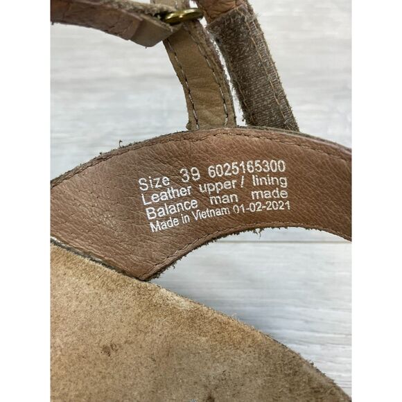 Dansko Rowan Women's 9 Brown Slingback Leather Sandal Cork Wedge Footbed Comfort - Picture 7 of 10